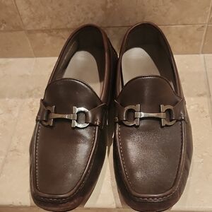 Salvatore Ferragamo Dark Brown Leather Loafers